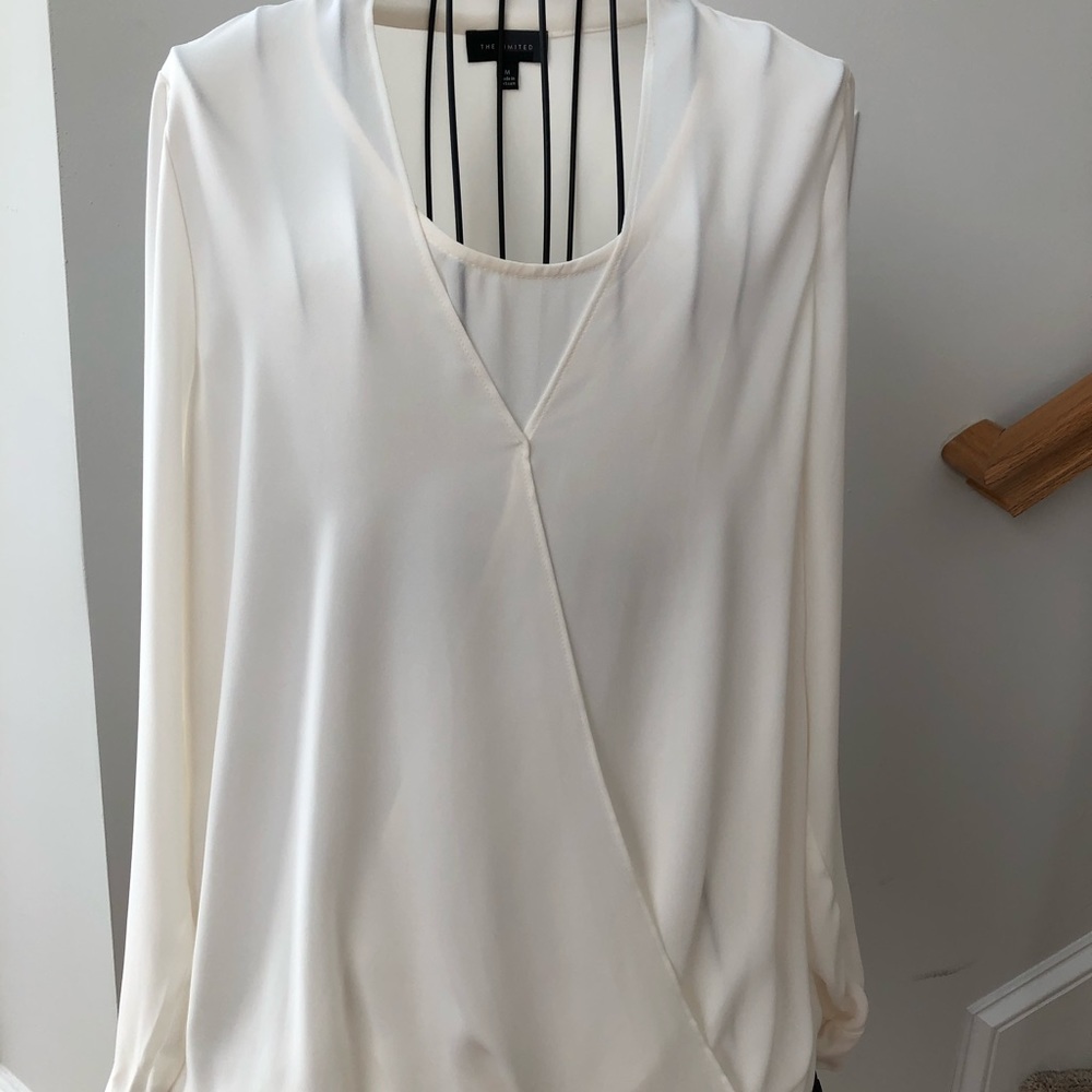 Lined Off White Dress Blouse